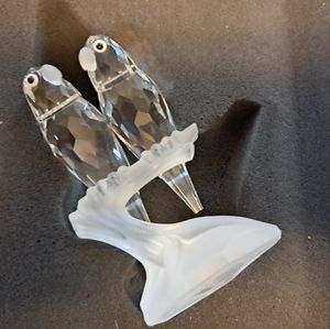 RARE 1987 Swarovski crystal Lovebirds figurine w certificate